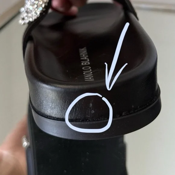 New MANOLO BLAHNIK Chilanghi Crystal Buckle Slide Sandals $1,095 37 - Picture 13 of 13